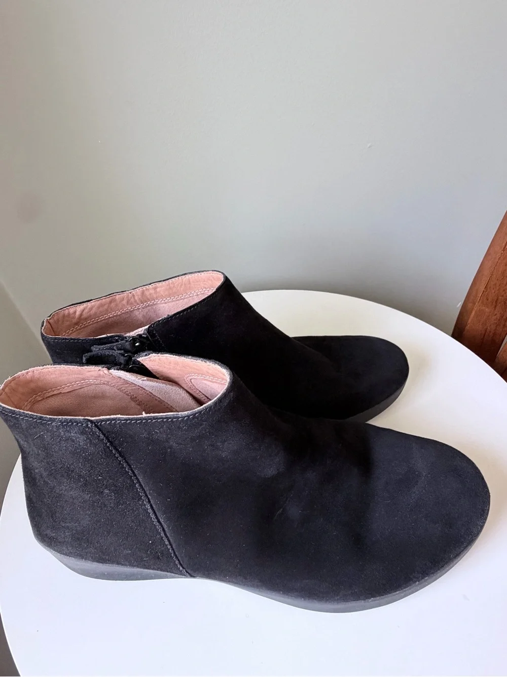 FitFlop F-Pop Black Suede Ankle Booties Side Zip Comfort Shoes Women’s US 11 EU